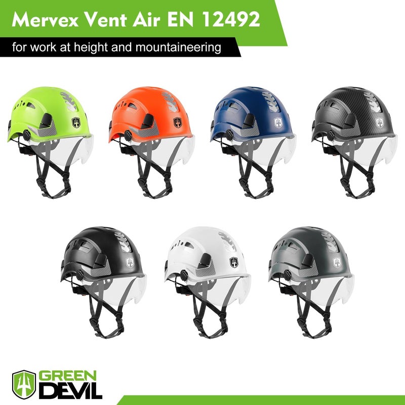 GREEN DEVIL Safety Helmet Hard Hat with Chin Strap Vented Lightweight Adjustable Hardhat for Men Women with Hi-Viz Design Ideal for Tree Climbing Work at Height - Image 5